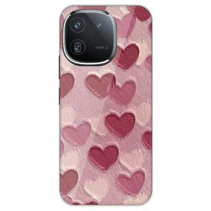 Pastel Hearts - Printed Silicone Case For IQOO 12