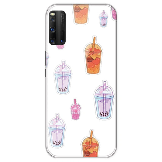 Bubble Tea - Clear Printed Silicone Case For IQOO 3