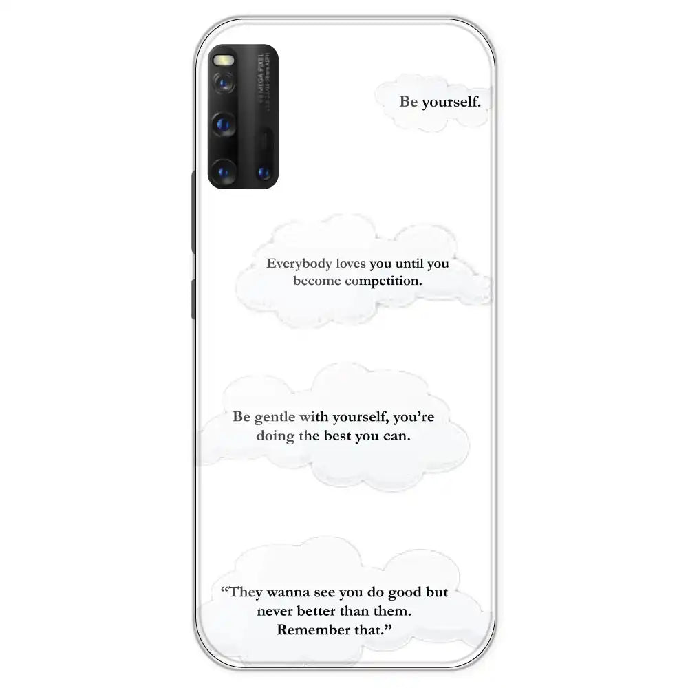 Quotes And Clouds - Clear Printed Silicone Case For iQOO Models