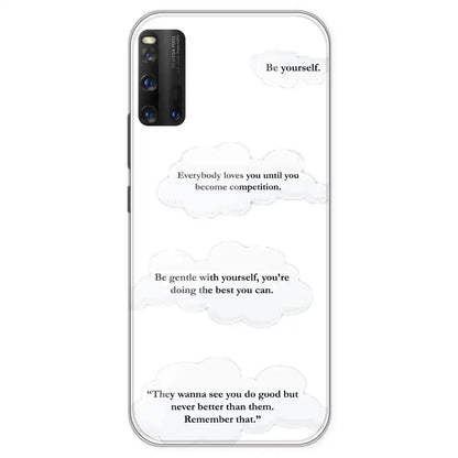 Quotes And Clouds - Clear Printed Silicone Case For IQOO 3