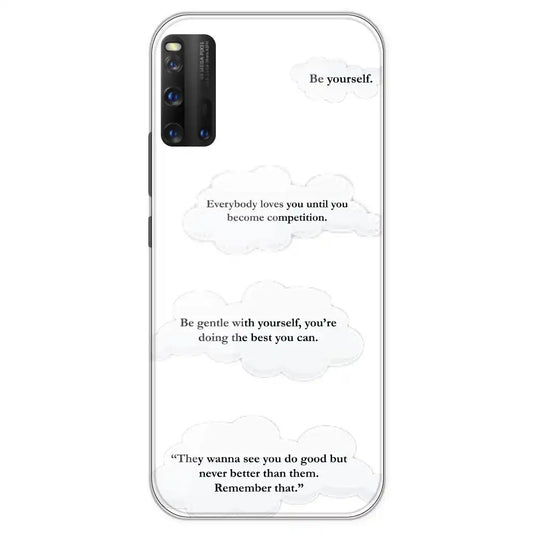 Quotes And Clouds - Clear Printed Silicone Case For iQOO Models