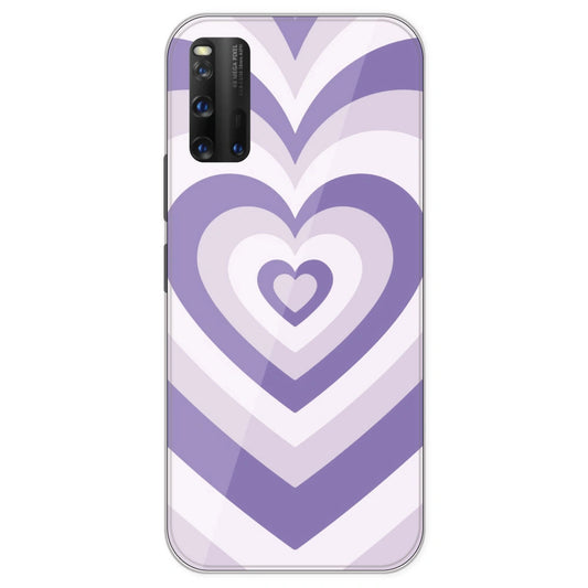 Dark Purple Hearts - Printed Silicone Case For IQOO 3