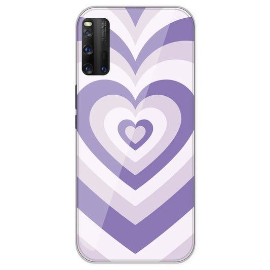 Dark Purple Hearts - Printed Silicone Case For IQOO 3