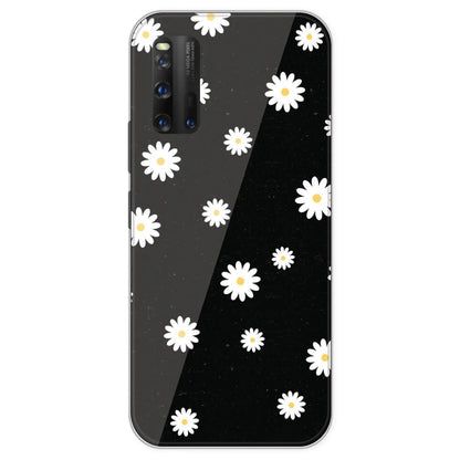 White And Black Flower - Printed Silicone Case For IQOO 3