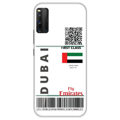 Dubai Ticket - Clear Printed Silicone Case For IQOO 3