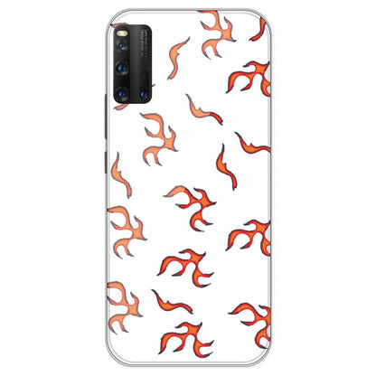Orange Mini Flames - Clear Printed Silicone Case For IQOO 3