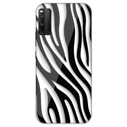 Zebra Print - Clear Printed Silicone Case For IQOO 3