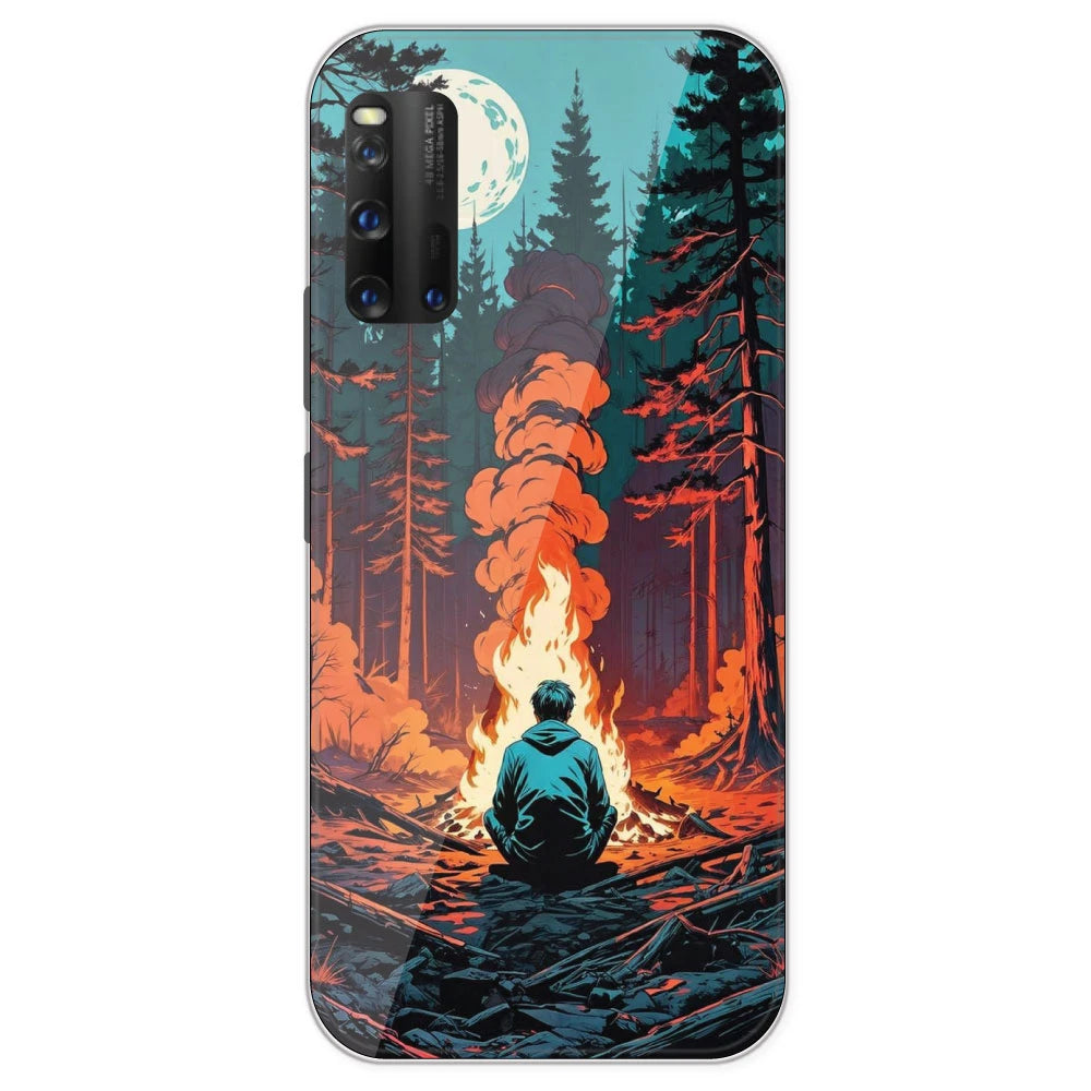 Boy With Camp Fire - Printed Silicone Case For IQOO 3