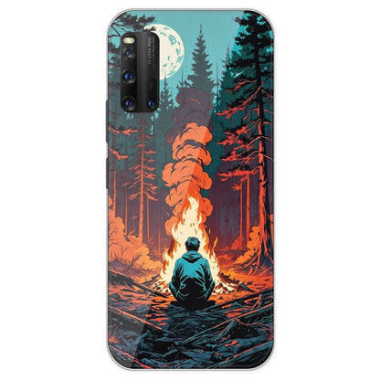 Boy With Camp Fire - Printed Silicone Case For IQOO 3