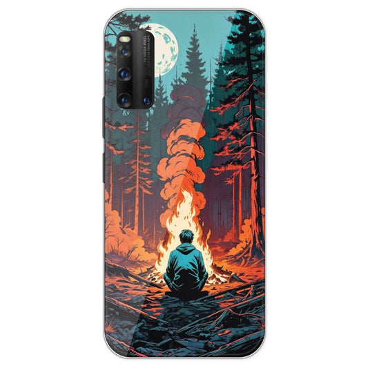 Boy With Camp Fire - Printed Silicone Case For IQOO 3