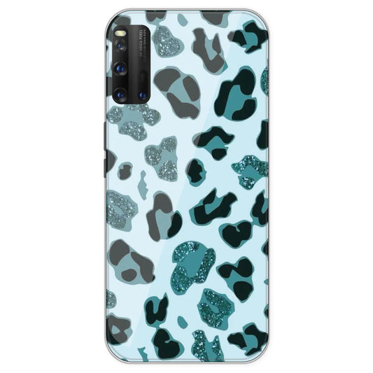 Blue Leopard Glitter Print - Printed Silicone Case For IQOO 3