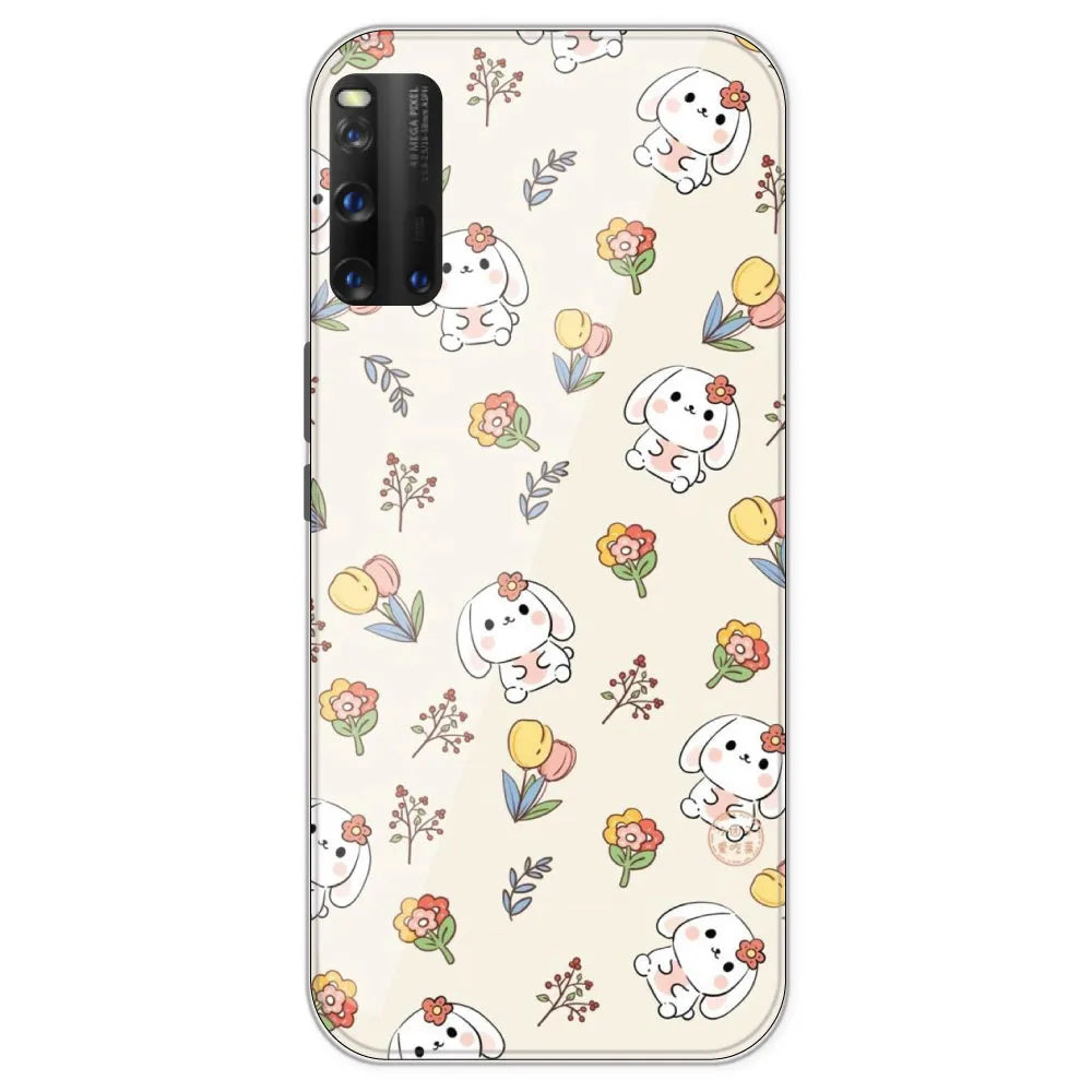 Cute Bunny - Printed Silicone Case For IQOO 3