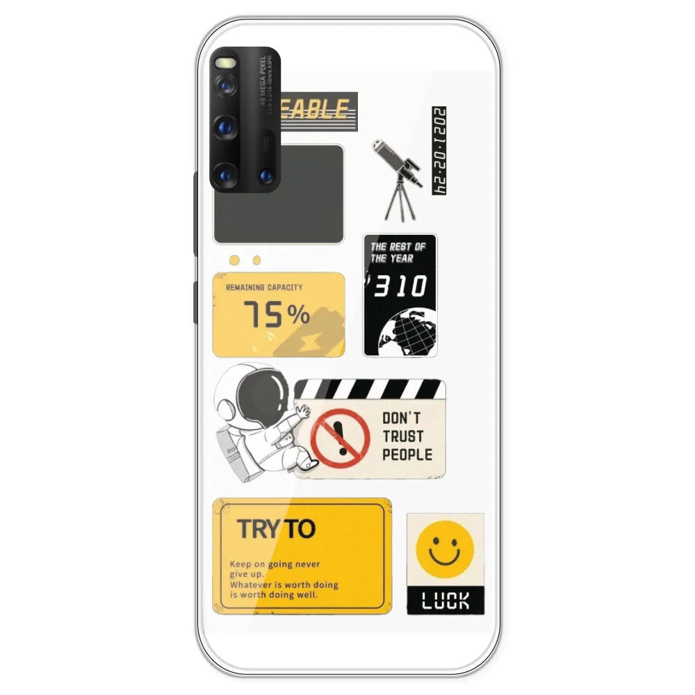 Space - Clear Printed Silicone Case For IQOO 3