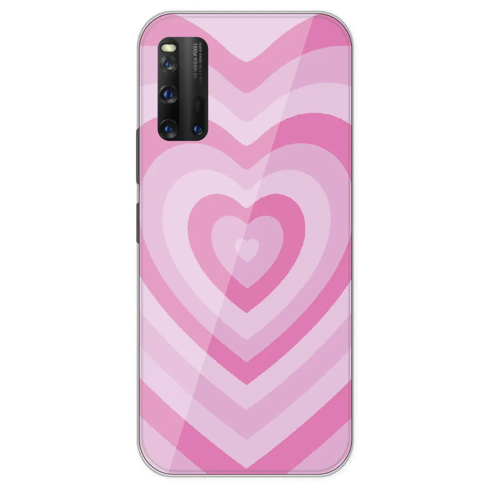 Pink Hearts - Printed Silicone Case For IQOO 3