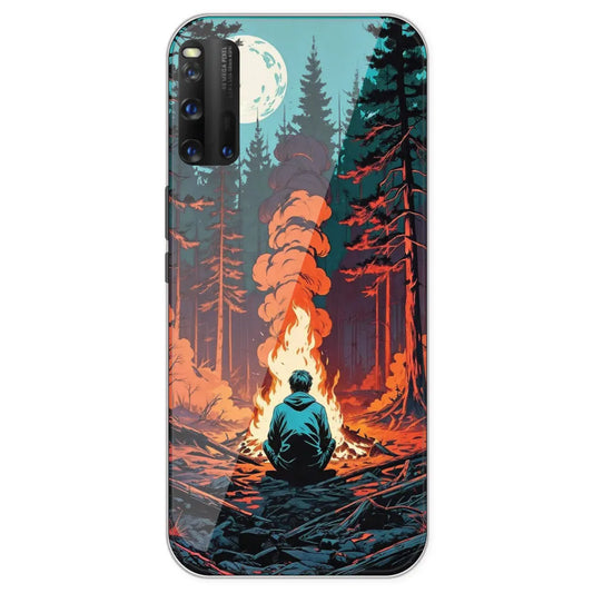 Boy With Camp Fire - Printed Silicone Case For IQOO 3
