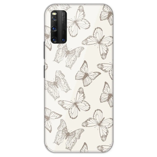 White Butterflies - Printed Silicone Case For IQOO 3