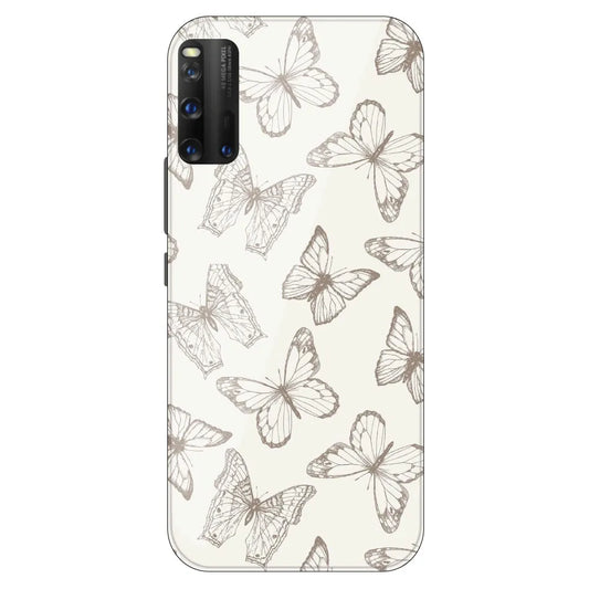 White Butterflies - Printed Silicone Case For IQOO 3