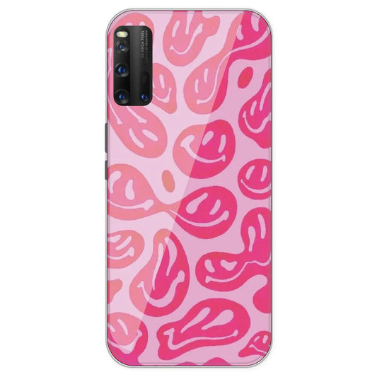 Pink Smilies - Printed Silicone Case For IQOO 3