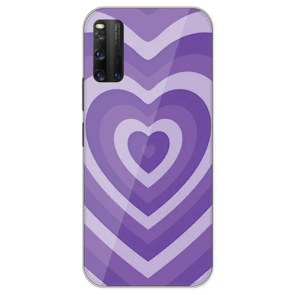 Purple Hearts - Printed Silicone Case For IQOO 3
