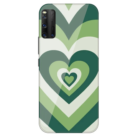 Dark Green Hearts - Printed Silicone Case For IQOO 3