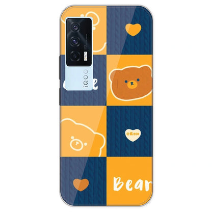 Cute Bear Collage - Printed Silicone Case For IQOO 7