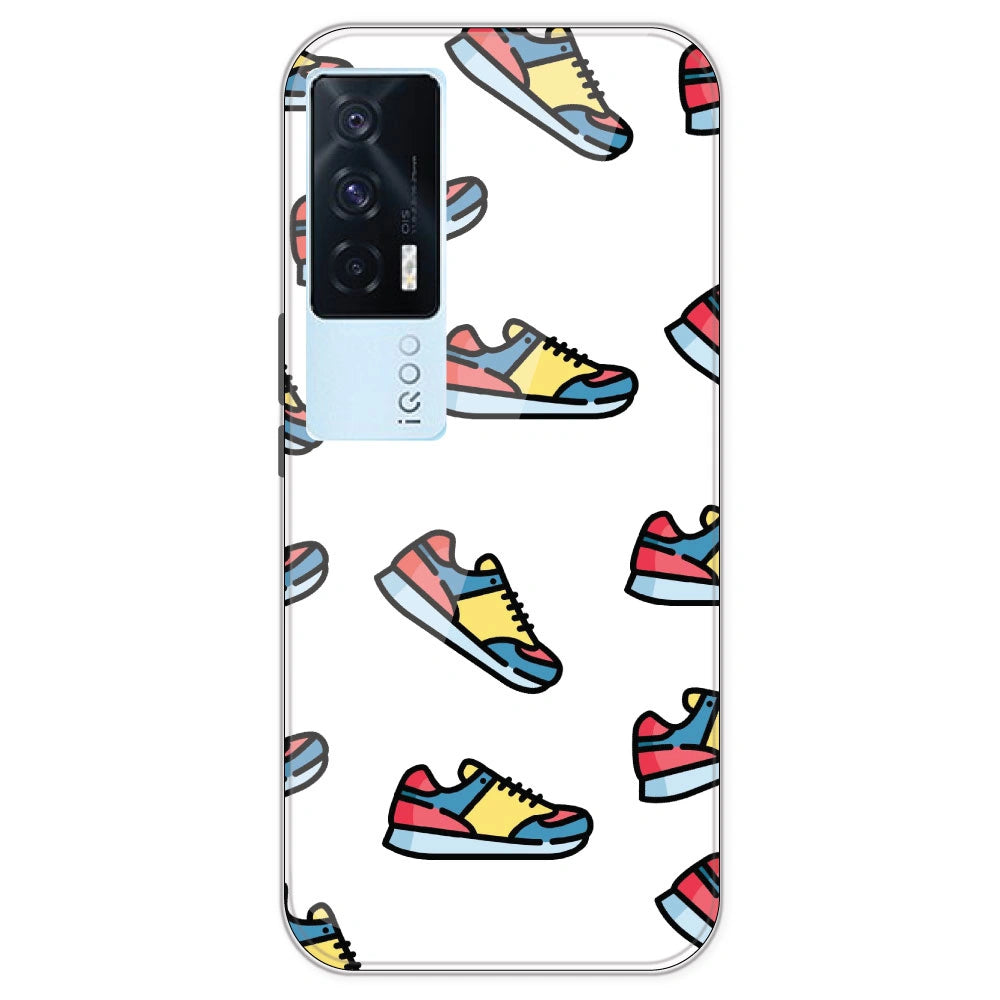 Sneakers - Clear Printed Silicone Case For IQOO 7