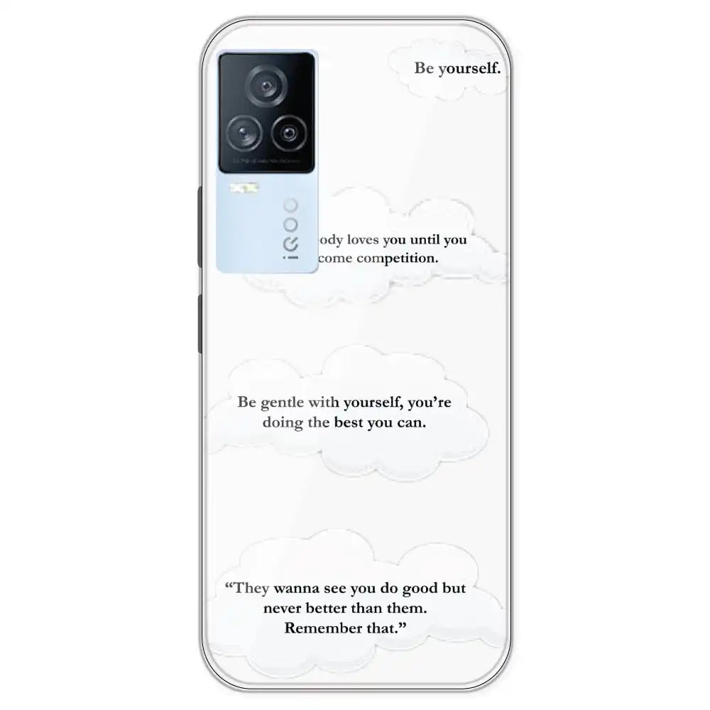 Quotes And Clouds - Clear Printed Silicone Case For iQOO Models