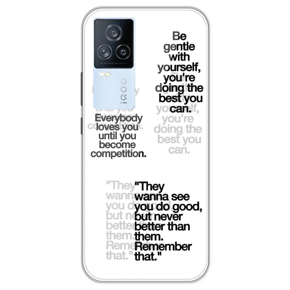 Motivational Quotes - Clear Printed Silicone Case For IQOO 7 Legend