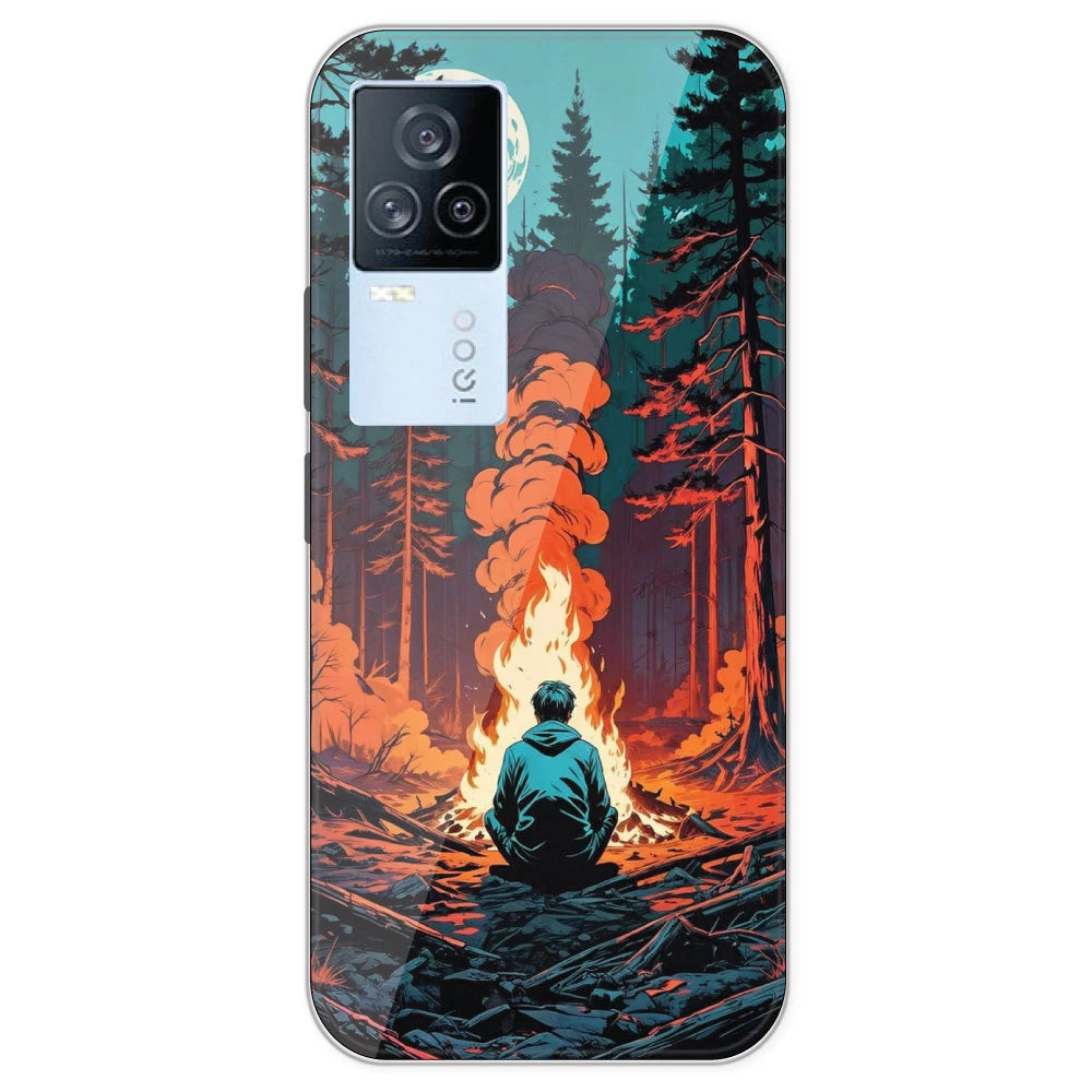 Boy With Camp Fire - Printed Silicone Case For IQOO 7 Legend