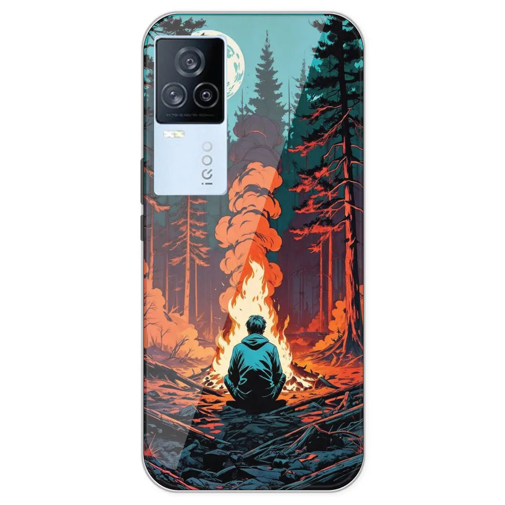 Boy With Camp Fire - Printed Silicone Case For IQOO 7 Legend