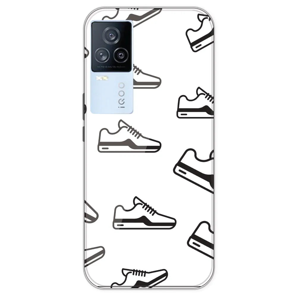 Black Sneakers - Clear Printed Silicone Case For IQOO 7 Legend