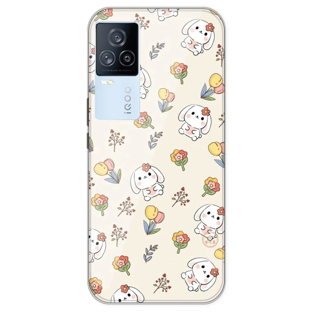 Cute Bunny - Printed Silicone Case For IQOO 7 Legend