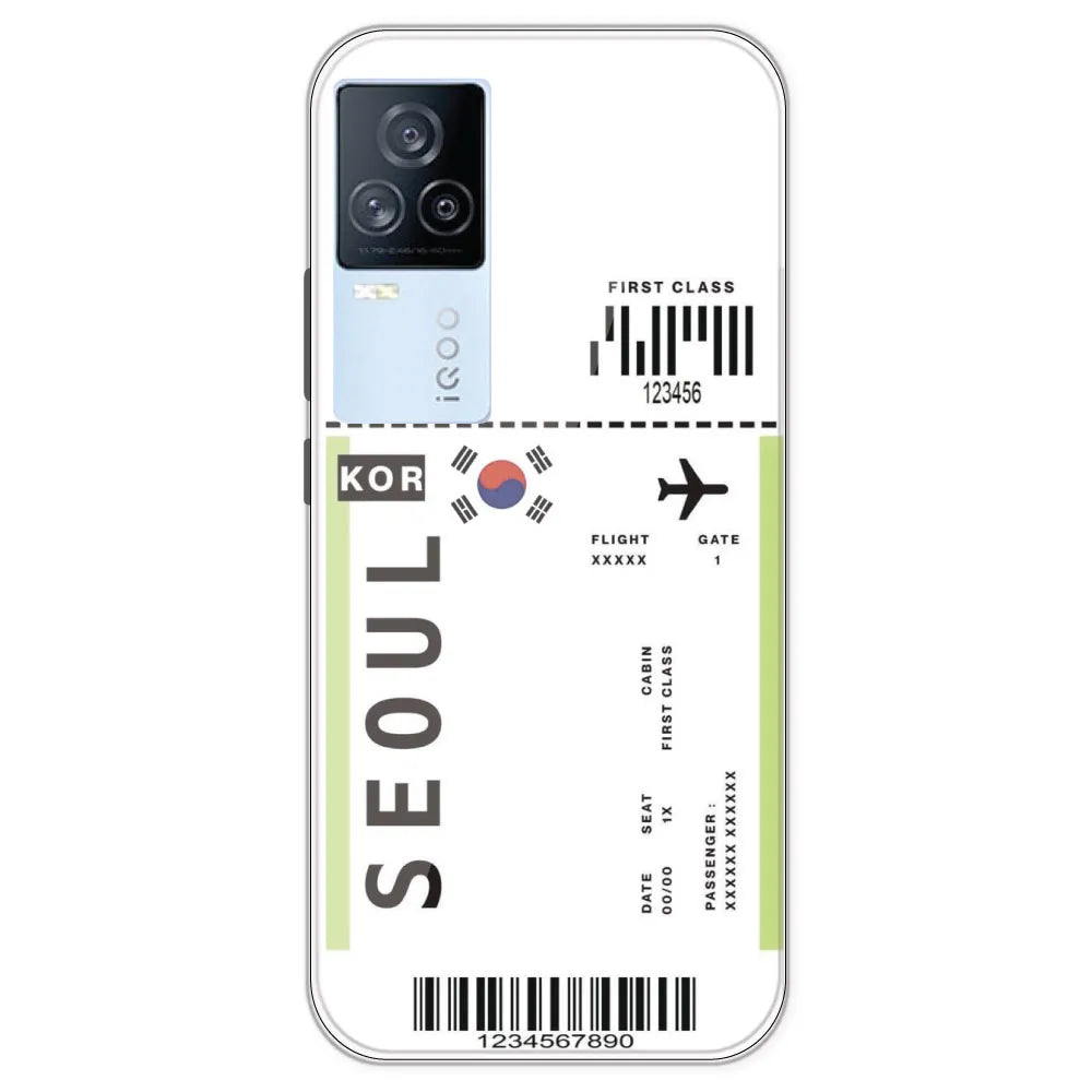 Seoul Ticket - Clear Printed Silicone Case For IQOO 7 Legend