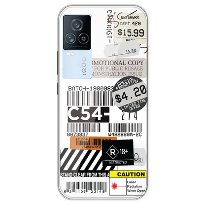 Labels - Clear Printed Silicone Case For IQOO 7 Legend