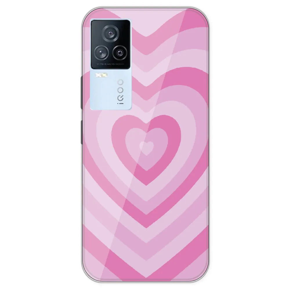 Pink Hearts - Printed Silicone Case For IQOO 7 Legend