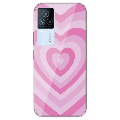 Pink Hearts - Printed Silicone Case For IQOO 7 Legend