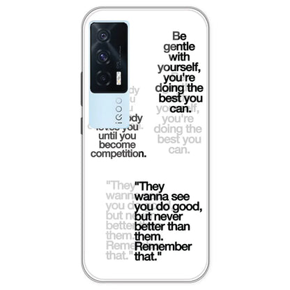Motivational Quotes - Clear Printed Silicone Case For IQOO 7