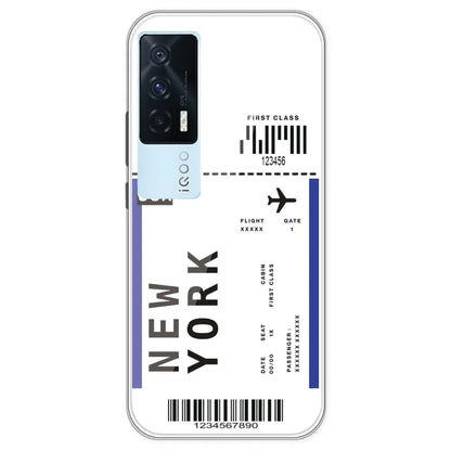 New York Ticket - Clear Printed Silicone Case For IQOO 7