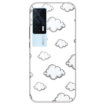 Clouds - Clear Printed Silicone Case For IQOO 7