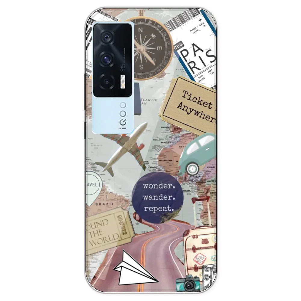 Travel Collage - Printed Silicone Case For IQOO 7