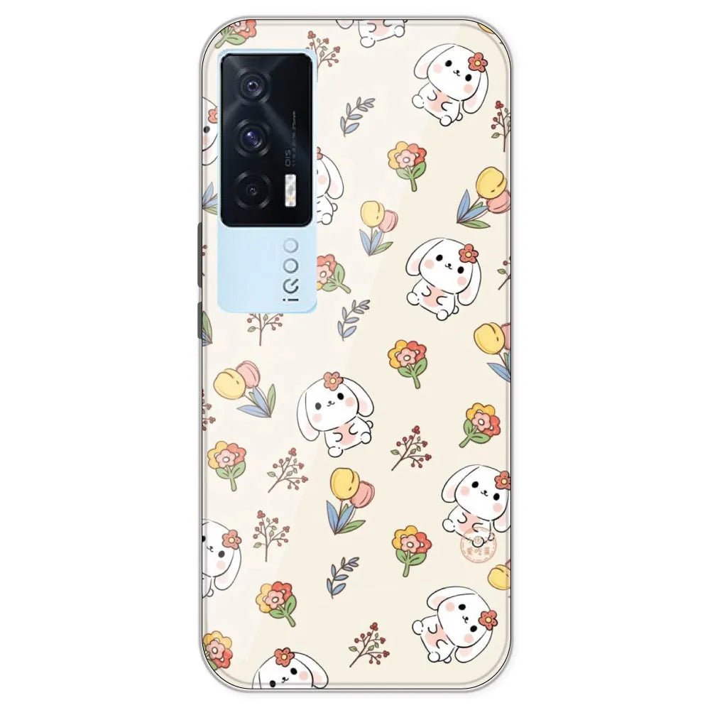 Cute Bunny - Printed Silicone Case For IQOO 7