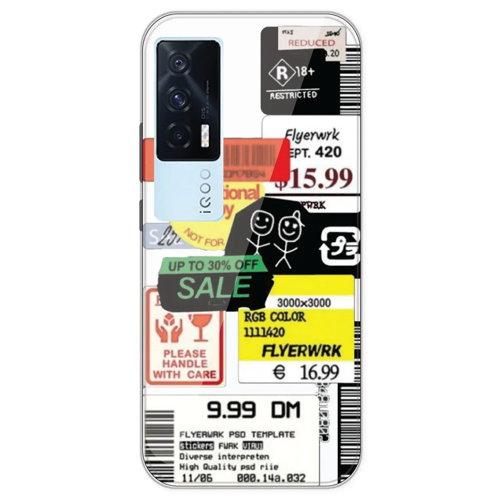 Sales - Clear Printed Silicone Case For IQOO 7