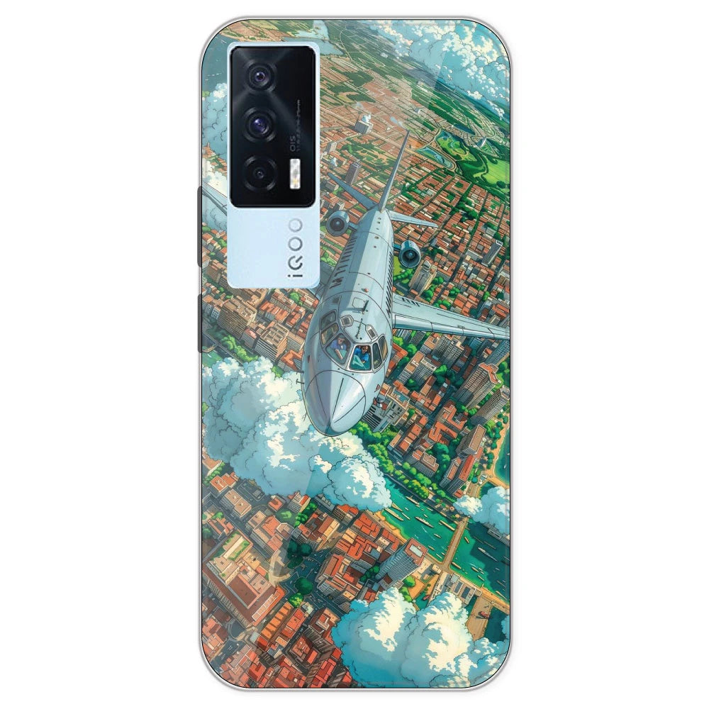 Flying Over City - Printed Silicone Case For IQOO 7