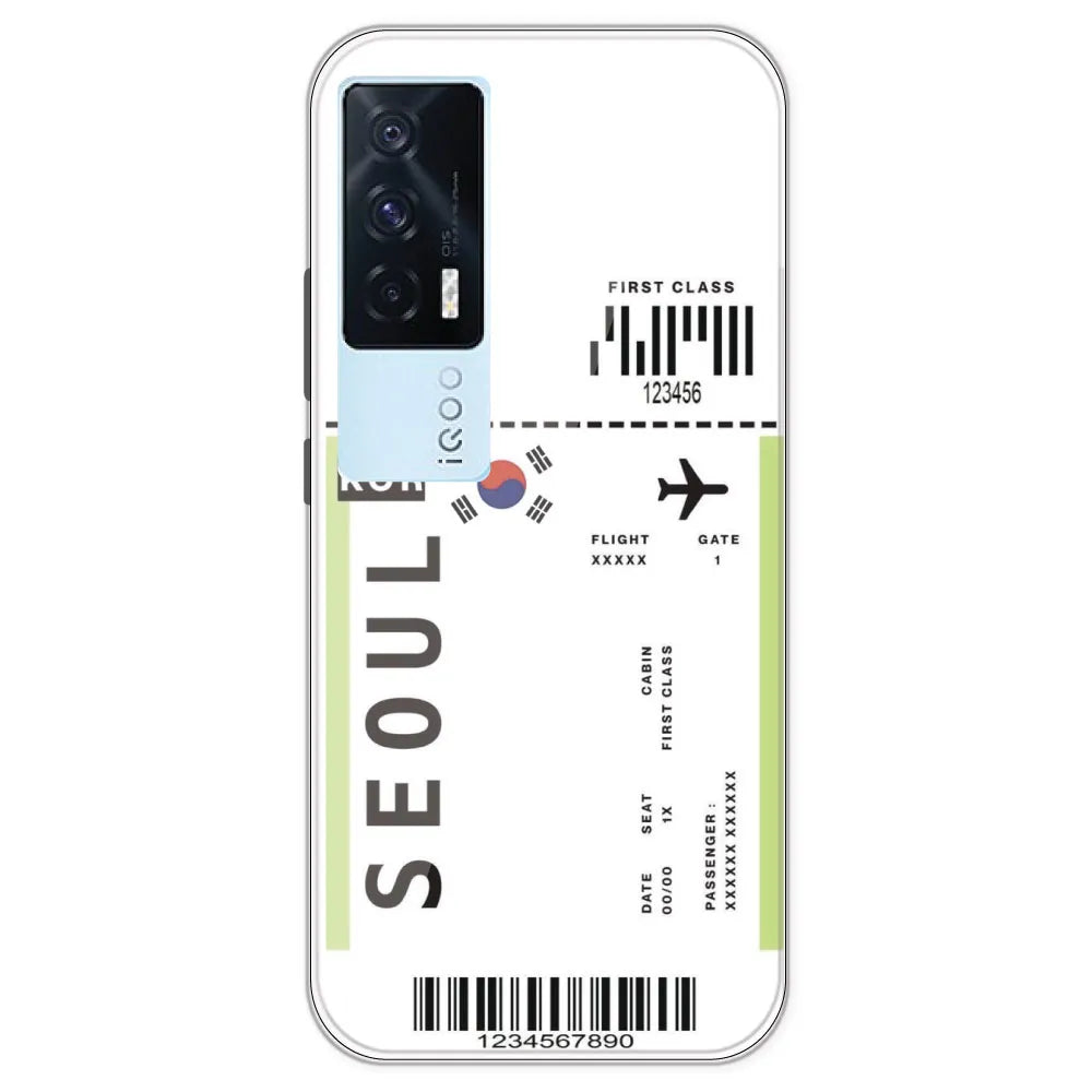 Seoul Ticket - Clear Printed Silicone Case For IQOO 7