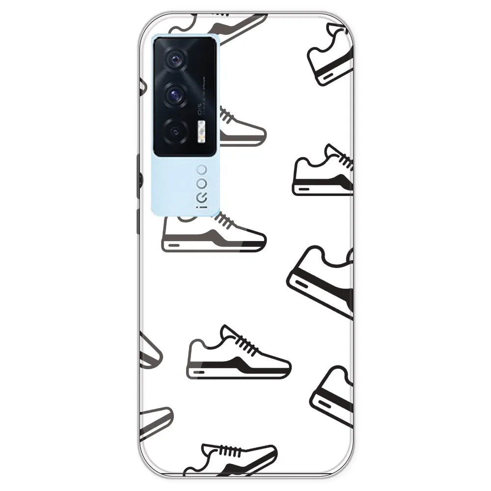 Black Sneakers - Clear Printed Silicone Case For IQOO 7