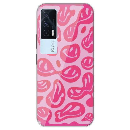 Pink Smilies - Printed Silicone Case For IQOO 7