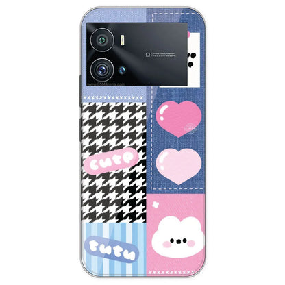 Cute Pink Bear Collage - Printed Silicone Case For IQOO 9 Pro