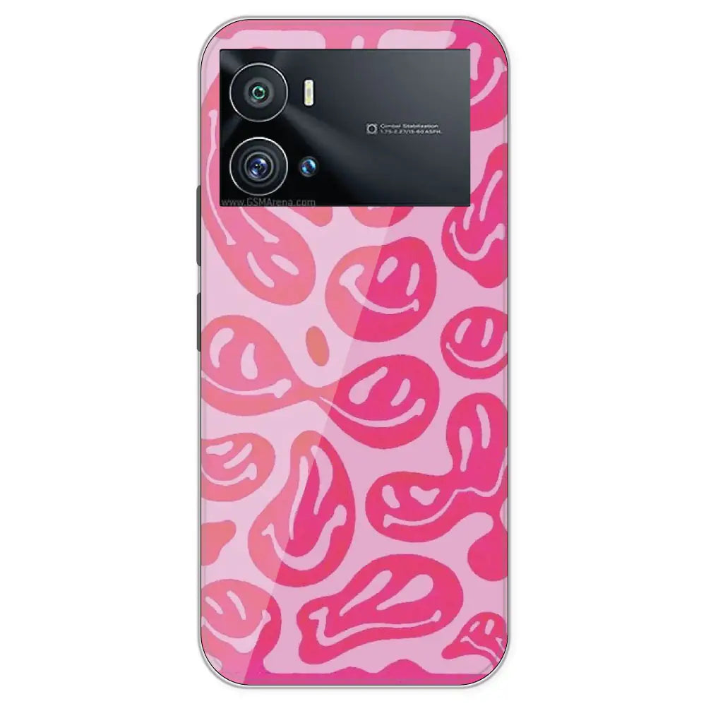 Pink Smilies - Printed Silicone Case For IQOO 9 Pro