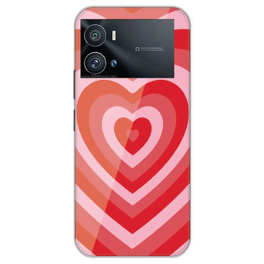 Red Hearts - Printed Silicone Case For IQOO 9 Pro