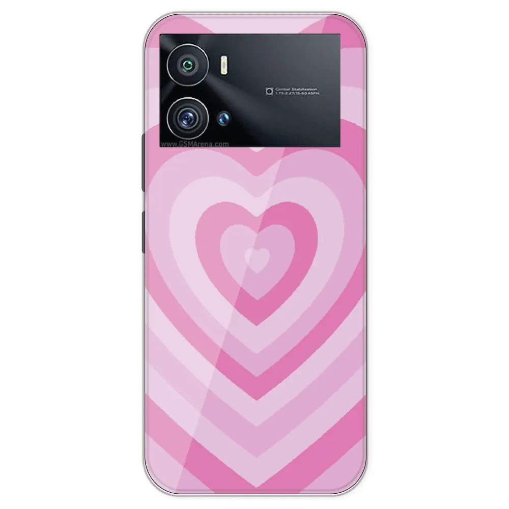 Pink Hearts - Printed Silicone Case For IQOO 9 Pro